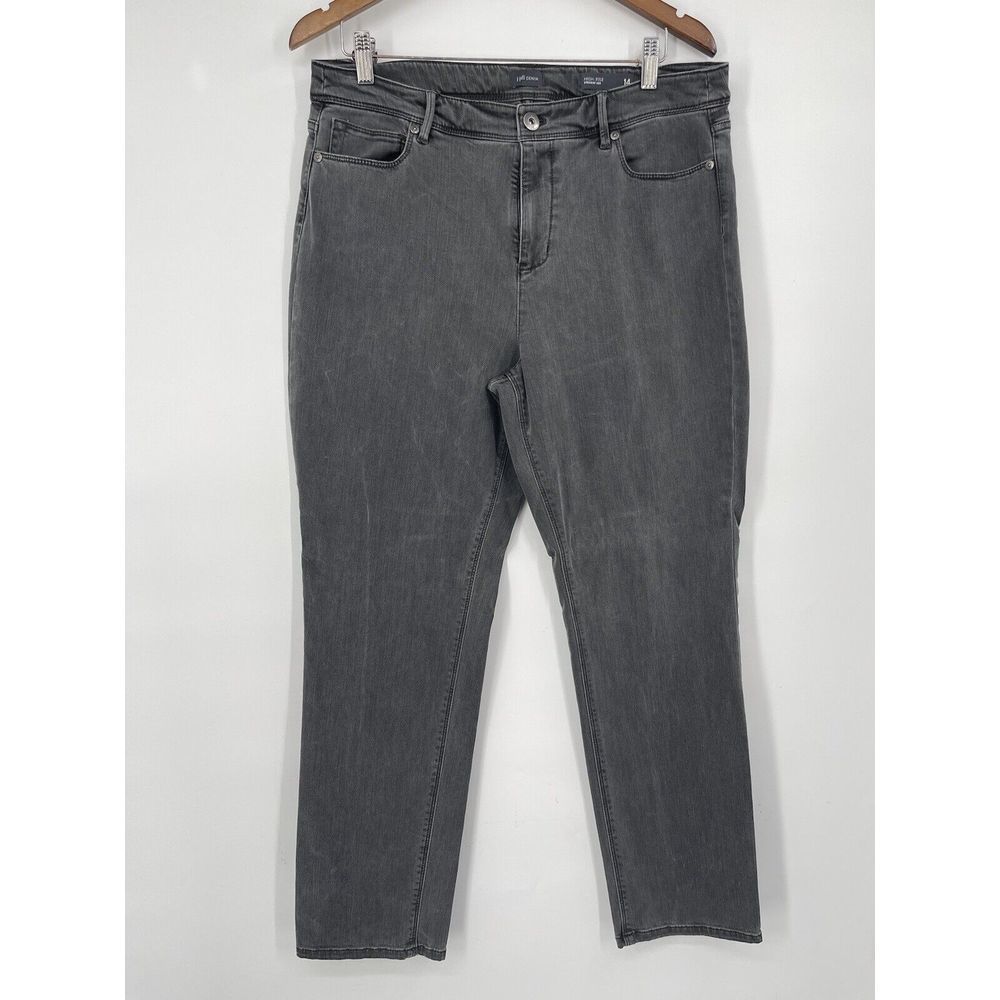 J. Jill 14P Straight‎ Leg Jeans Womens Gray Excellent High Rise Stretch Denim